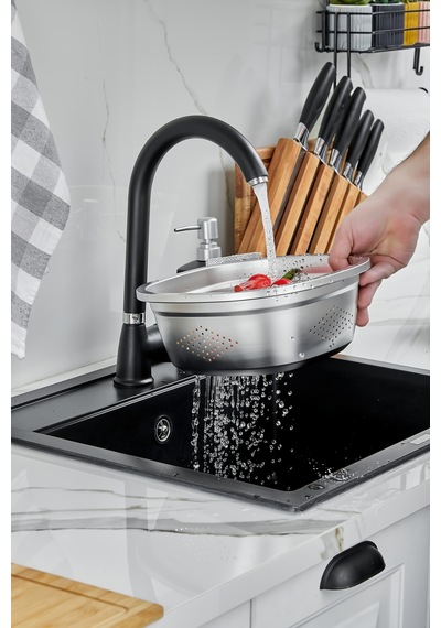 Cooker Maxflow 26 Cm Çelik Süzgeç Yk1872 Gümüş