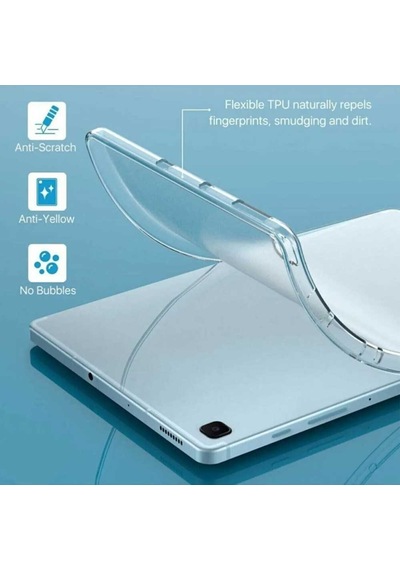Samsung Galaxy Tab A8 X200 X205 Uyumlu 10,5 İnç Şeffaf Silikon Tablet Kılıfı Arka Kapak
