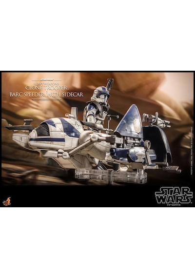 Hot Toys Heavy Weapons Clone Trooper And Barc Speeder With Sidecar Sixth Scale Figure Set - 911169 - Star Wars / The Clone Wars - Tms77