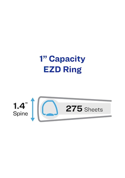 7.6cm, Pacific Blue - Avery 7.6cm Heavy Duty View 3 Ring Binder, One Touch Ezd Ring, Holds 22cm X 28cm Paper, 1 Pacifi Genel
