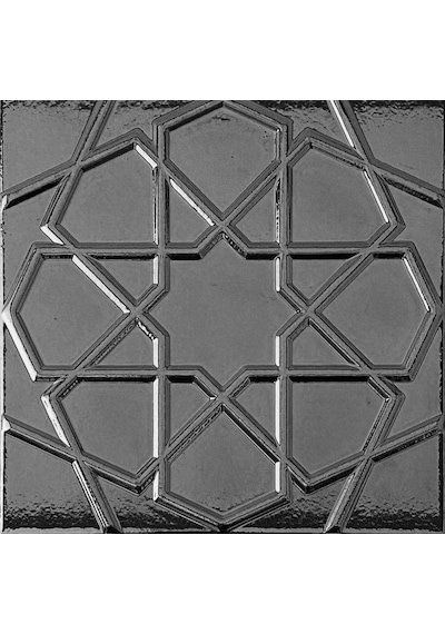 Armada Çini 20x20 Cm Rölyefli Metalik Selçuklu Yıldızı Deseni Çini Karo