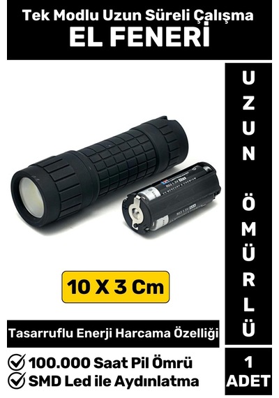 Premium Kamp Avcı Balıkçı Deprem Enerji Tasarruflu Beyaz Işık Pilli Sert Plastik Güvenlik El Feneri Çok Renkli