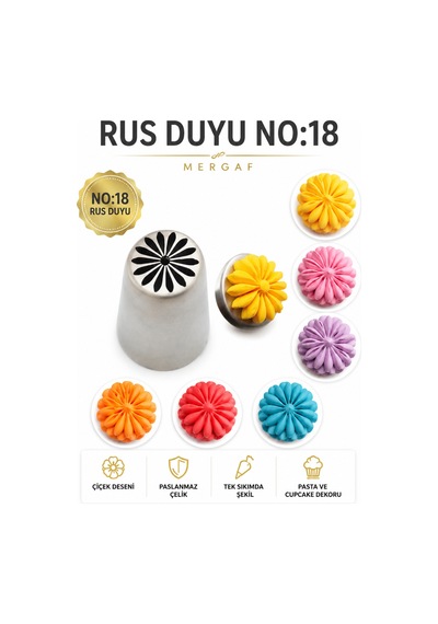 Paslanmaz Çelik Pasta Süsleme Duyu + 2 Adet Şanti Torba No: 18