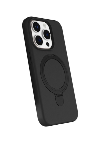 Apple iPhone Uyumlu  15 Pro Max Uyumlu Regal Magsafe Standlı Kapak - Siyah
