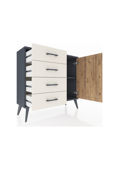 Arges Şifonyer Tek Raflı 4 Çekmeceli Tek Kapaklı 88x30x80 Antrasit-çam/aytaşı Çam/aytaşı Arges Şifonyer Tek Raflı 4 Çekmeceli Tek Kapaklı 88x30x80 Antrasit-çam/aytaşı Çam/aytaşı
