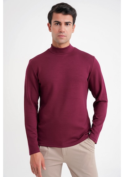 Efor Ts 894 T-shırt Slim Bordo Casual Bordo