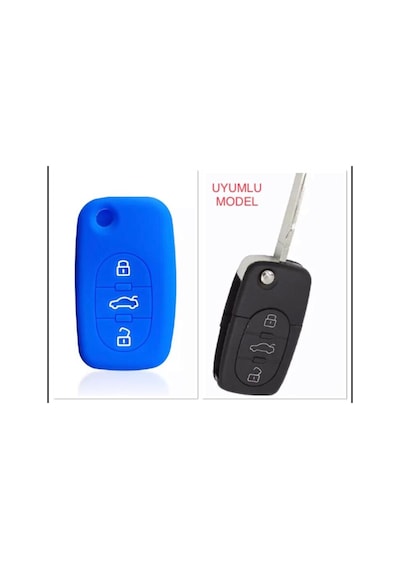 Audi A2 A3 A4 A6 A8 Silikon Anahtar Koruma Kılıfı3 Tuşlu