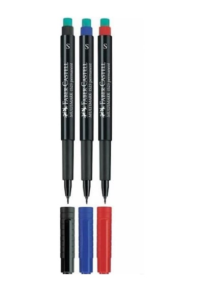 Faber Castell Multimark Permanent Asetat Kalemi S 3lü Set Çok Renkli