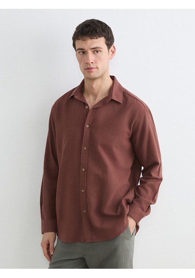 Lcw Vision Kahverengi Regular Fit Erkek Gömlek