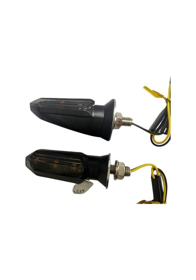 Carub Motosiklet Sinyal Lamba Üniversal 12v Füme Cam Sarı Led 2li