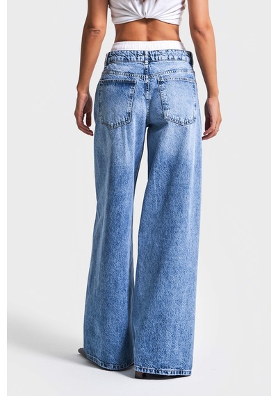Itsbasic Kadın Mavi Kot Rengi 4s5-4 Boxer Detaylı Palazzo Fit %100 Koton Denim Jean Mavi 4s5-4 Itsbasic Kadın Mavi Kot Rengi 4s5-4 Boxer Detaylı Palazzo Fit %100 Koton Denim Jean Mavi 4s5-4