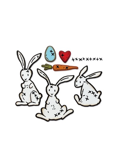 Thinlits Damga Kalıbı Seti Bunny Stitch Tim Holtz, 15 Parçalı Set