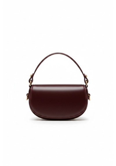 Vellabags Bordo Mini Kadın El & Omuz Çantası Retro Baguette Stil Şık Tasarım
