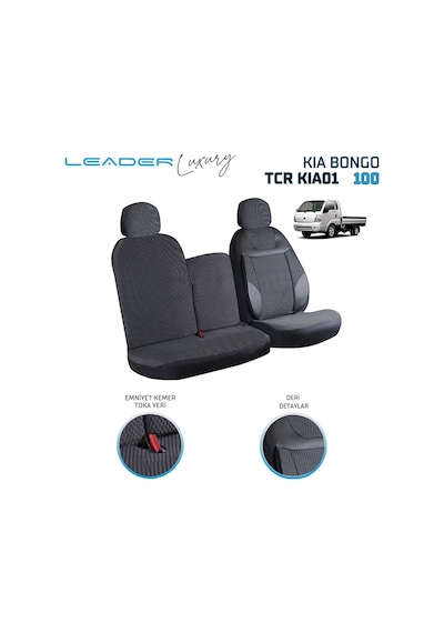 Kia Bongo Ticari Oto Koltuk Kılıfı 2+1 Siyah