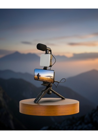 Video Tripod + Mikrofonlu Kompakt Set Uczzzay49kameratelefontutucu1 Belirtilmemiş