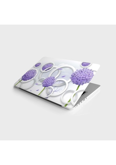Laptop Sticker Notebook Kaplama Etiketi Mor Çiçekler