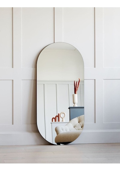 90 X 50 Cm Duvar Aynası, Dekoratif Ayna, Konsol Aynası, Hol Aynası, Dresuar Aynası,banyo Wc Aynası 90 X 50 Naturel