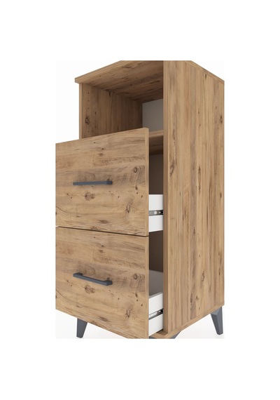 Hyperion Komodin Tek Raflı 2 Çekmeceli 44x44x106 Çam-çam Çam
