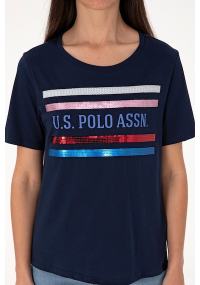U.S. Polo Assn. Kadın Lacivert Bisiklet Yaka Tişört 50299762-VR033