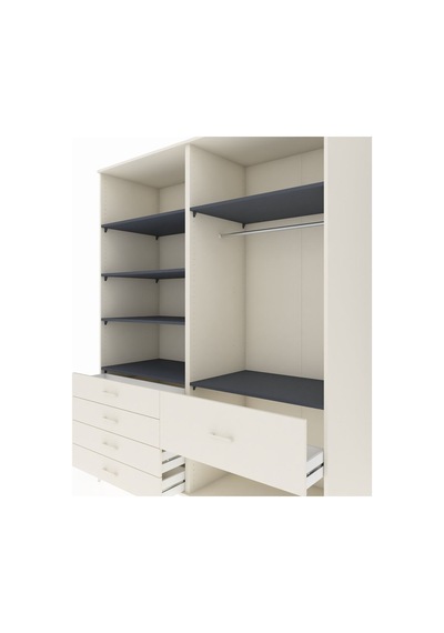Kronos Gardrop 6 Raflı 5 Çekmeceli Tek Askılı 176x59x221 Aytaşı-antrasit/aytaşı Beyaz Kronos Gardrop 6 Raflı 5 Çekmeceli Tek Askılı 176x59x221 Aytaşı-antrasit/aytaşı Beyaz