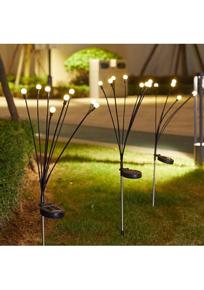 2'li Güneş Enerjili 70 Cm Firefly Bahçe Lambası 8 Led Aydınlatma Dekoratif Solar Dış Mekan Balkon Yürüyüş Yolu 13372804