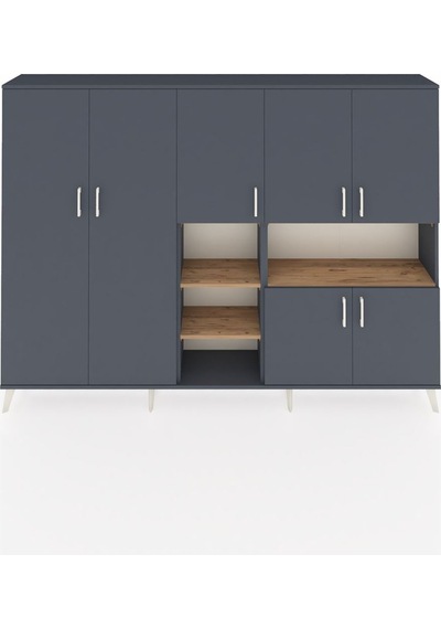 Arges Dolap 13 Raflı 7 Kapaklı 220x30x163 Antrasit-antrasit/çam Antrasıt/atlas Çam - Antrasıt Arges Dolap 13 Raflı 7 Kapaklı 220x30x163 Antrasit-antrasit/çam Antrasıt/atlas Çam - Antrasıt