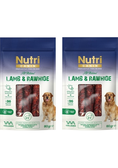 Nutri Canin Rawhide Kuzu Etli Köpek Ödülü 80 Gr. X 2 Adet