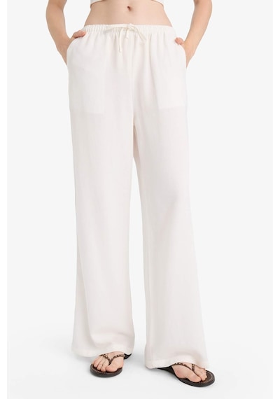 Defacto Wide Leg Cepli Yüksek Bel Standart Boy Keten Karışımlı Pantolon F5024ax25auwt32 Beyaz Defacto Wide Leg Cepli Yüksek Bel Standart Boy Keten Karışımlı Pantolon F5024ax25auwt32 Beyaz