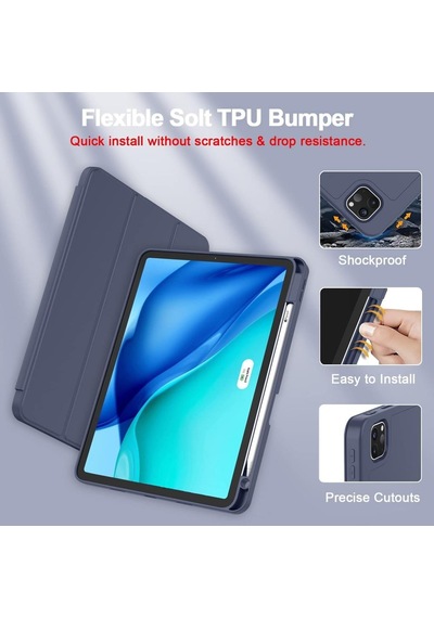 Apple Uyumlu iPad Pro 11inç M2 2024 Kılıf Pen Charge Kalem Bölmeli A2836 A2837 A3006