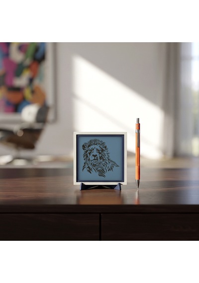 Minimalist Aslan Temalı Dekoratif Obje, Yaşam Alanlarına Karakter Katan Estetik Tasarım 10x10 Cm