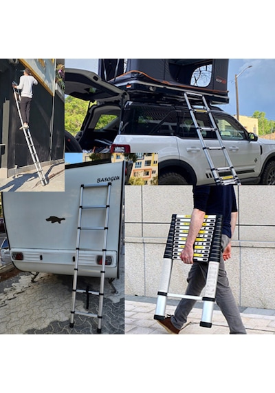 Endokon 470 Cm. - 16 Basamaklı Teleskopik Alüminyum Merdiven - I Tipi Uzayan Merdiven