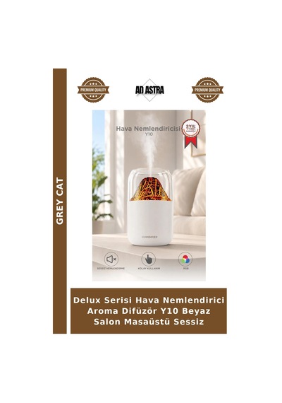 Delux Serisi Hava Nemlendirici Aroma Difüzör Y10 Beyaz Salon Masaüstü Sessiz