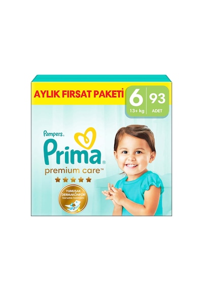 Prima Bebek Bezi Premium Care 6 Numara 93 Adet Aylık Fırsat Paketi