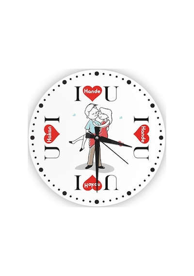 Kişiye Özel Cam Duvar Saati 27 Cm. - 010 Çok Renkli