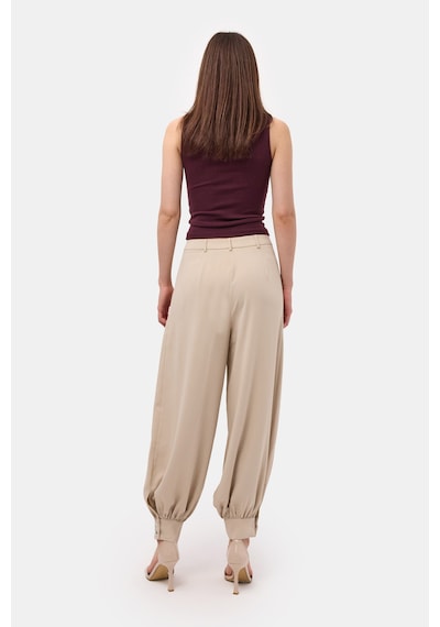 Itsbasic Kadın Bej S6-106 Bol Kesim Paça Detaylı Binici Pantolon