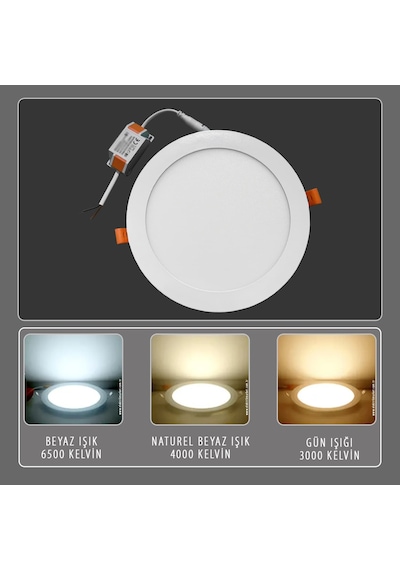 Sıva Altı Led Spot Beyaz Gövde 6w 6500k Yuvarlak Şavk 2 Adet Beyaz