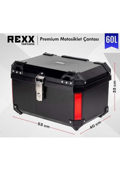 Motorsiklet Çanta Premium 60 Litre Abs Motosiklet Çantası Kırılmaz Karbon Siyah Renk Siyah