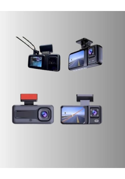 360 Kapsama Sahip Full Hd Araç Kamerası 3 Lü Kayıt Gece Görüşlü Dashcam 84860572