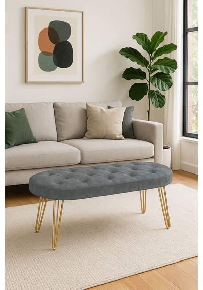 Louca Bench, Gri Gold