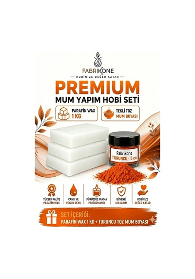 Premium Mum Yapım Hobi Seti - Parafin Wax 1 Kg - Tekli Toz Mum Boyası - Turuncu Bkfabpw1kg1t Karışık