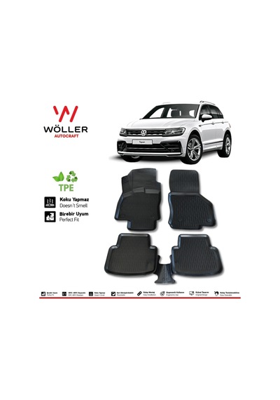 Volkswagen Tiguan Paspas 2016 2023 Arası 3d Havuzlu Paspas