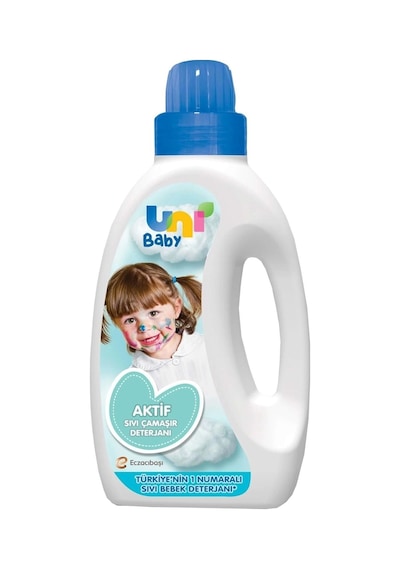 Unibaby Aktif Mavi Sıvı Çamaşır Deterjanı 1500 ML + Çamaşır Yumuşatıcı Pembe Paket 1500 ML 3'lü