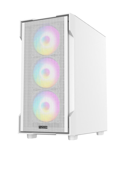 Fazeon F1 650w 80plus Bronze Mesh 4x120mm Rainbow Fanlı Matx Beyaz Bilgisayar Kasası