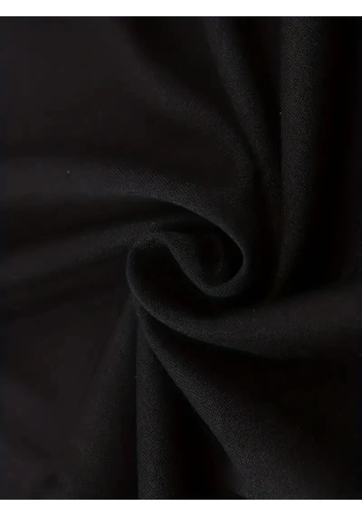 Barlashive Erkek Baskılı Tişört Kısa Kol Bisiklet Yaka Regular Fit Rahat Kalıp T-shirt - Siyah Çok Renkli