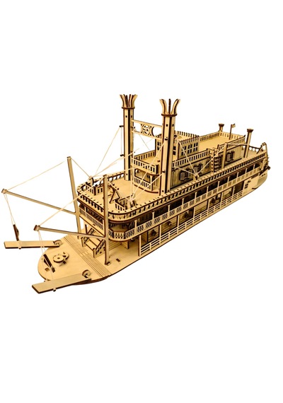Nehir Gemisi Ahşap Maket Seti Dıy 3d Puzzle Mississippi Buharlı Gemi Koleksiyoner Modeli 713 Parça