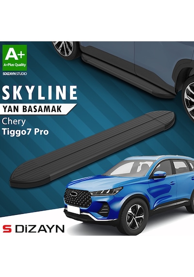 S-dizayn Chery Tiggo7 Pro Skyline Siyah Yan Basamak 183 Cm 2022 Üzeri A+ Kalite