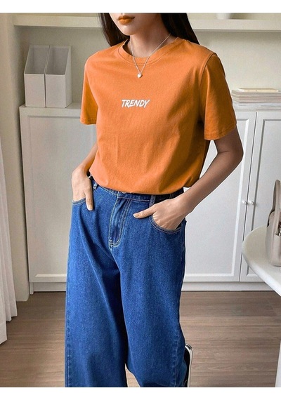 Trendy Oversize Turuncu Baskılı T-shirt Unisex Rahat Kalıp - Bisiklet Yaka Kısa Kol Tişört Turuncu Trendy Oversize Turuncu Baskılı T-shirt Unisex Rahat Kalıp - Bisiklet Yaka Kısa Kol Tişört Turuncu