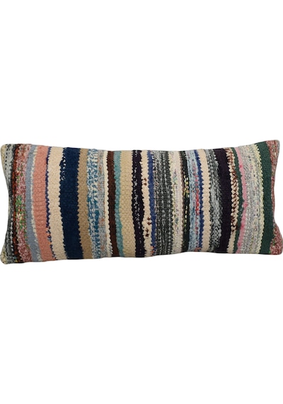 Zehra Abla Halı Yeni El Dokuma Dekoratif Lumbar Kilim Kırlent Yastık Kılıfı 6201