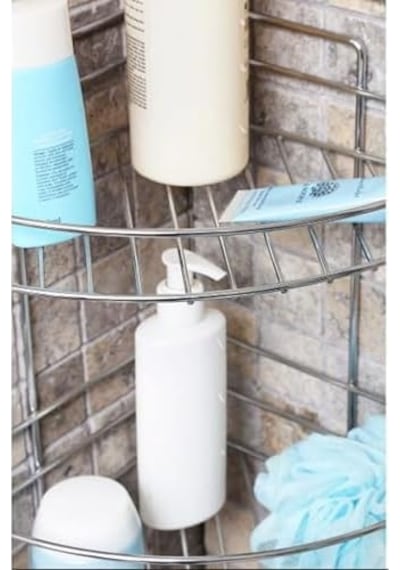 Bk032 2 Katlı Duş Rafı Ve Sabunluk, Krom Siyah