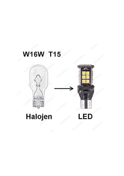 Fardoktoru T15 Led Geri Vites Ampulü Beyaz Güçlü Işik W16W